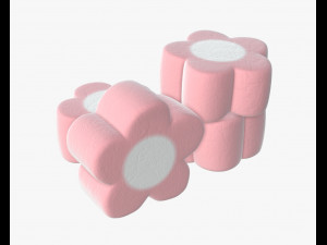 marshmallows candy flower shape Modèle 3D