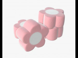 marshmallow a forma di fiore di caramella Modello 3D