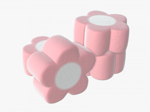marshmallows candy flower shape 3Dモデル