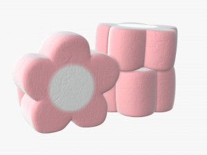 marshmallows candy flower shape 3Dモデル