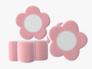 marshmallows candy flower shape 3Dモデル