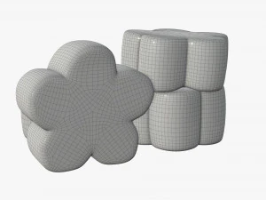 marshmallows candy flower shape 3D Model