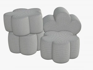 marshmallows candy flower shape 3D Model