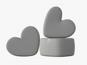 marshmallows candy heart shape Model 3D