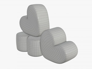 marshmallows candy heart shape Model 3D