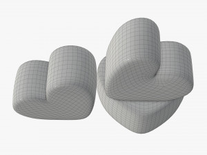 marshmallows candy heart shape Model 3D