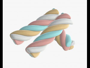 marshmallow caramelle colorate a forma di spirale Modello 3D