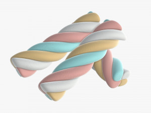 marshmallows colorful candy spiral shape 3D Модель
