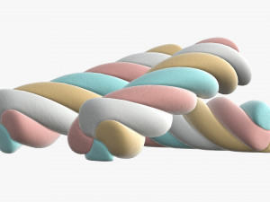 marshmallows colorful candy spiral shape 3D Модель