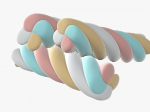 marshmallows colorful candy spiral shape 3D Модель