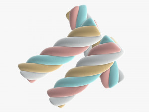 marshmallows colorful candy spiral shape 3D Модель