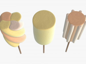 marshmallows colorful on sticks 3D मॉडल