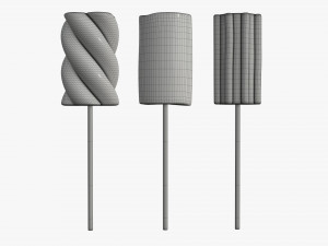 marshmallows colorful on sticks 3D मॉडल