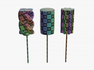 marshmallows colorful on sticks 3D मॉडल