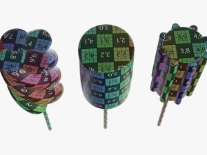 marshmallows colorful on sticks 3D Model