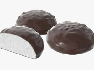 marshmallows covered in chocolate 3D Model