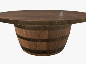 wooden barrel coffee table 3D मॉडल