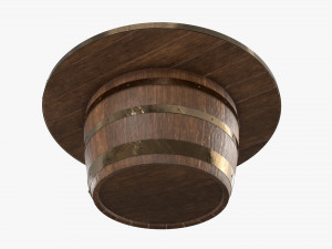 wooden barrel coffee table 3D मॉडल