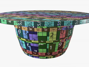 wooden barrel coffee table 3D Model