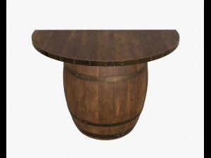 консольний стіл з дерев'яної бочки 3D Модель