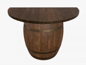 wooden barrel console table 3D Model
