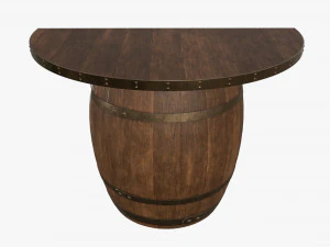 wooden barrel console table 3D Model