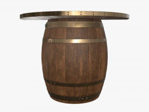 wooden barrel console table 3D Model