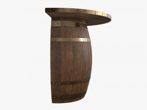 wooden barrel console table 3D Model