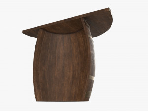 wooden barrel console table 3D Model