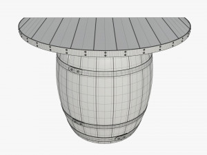 wooden barrel console table 3D Model