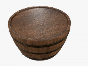 wooden barrel half table 3D Модель