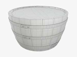wooden barrel half table 3D Model