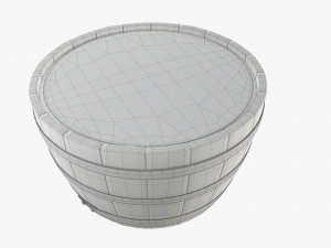 wooden barrel half table 3D Модель