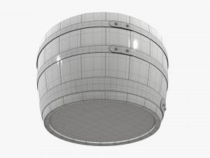 wooden barrel half table 3D Модель
