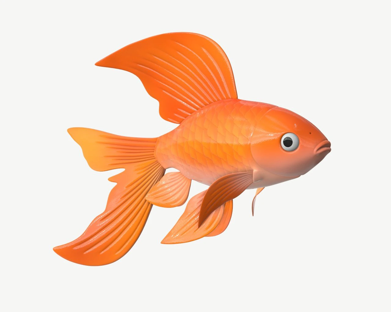goldfish cartoon 3D Model .c4d .max .obj .3ds .fbx .stl .blend 
