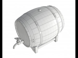 wooden barrel for beer 01 3D Model