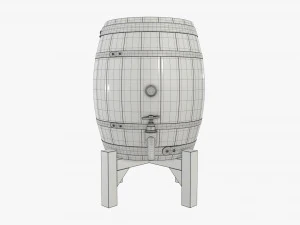 wooden barrel for beer 02 3D Model