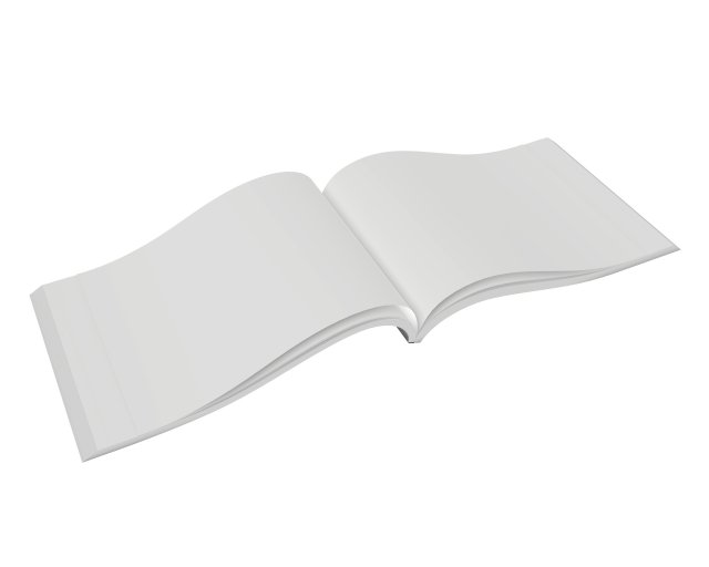 brochure opened size a5 01 3D Модель .c4d .max .obj .3ds .fbx .stl .blend 