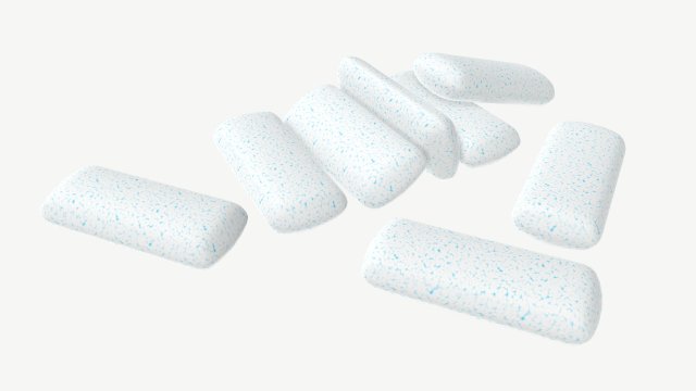 chewing gum 03 3D Model .c4d .max .obj .3ds .fbx .stl .blend 