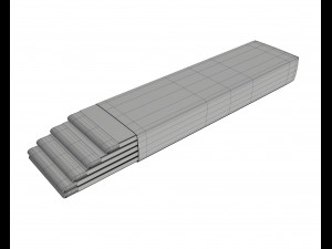 chewing gum stick opened 02 Model 3D