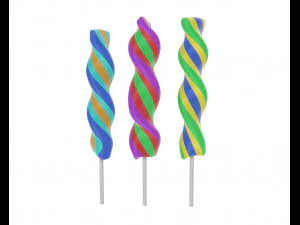 pirulitos coloridos torcidos Modelo 3D