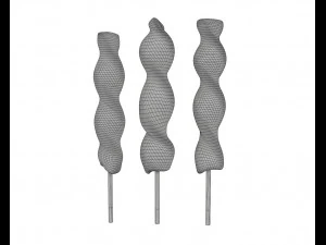 colorful twisted lollipops 3D Model
