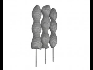 colorful twisted lollipops 3D Model
