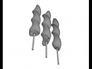 colorful twisted lollipops 3D Model