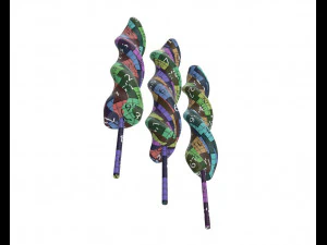 colorful twisted lollipops 3D Model