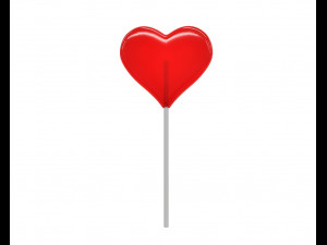 lollipop red heart candy 3D Model