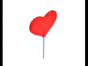 lollipop red heart candy 3D Model