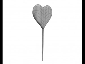 lollipop red heart candy 3D Model