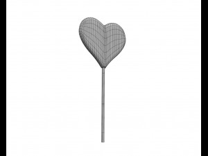 lollipop red heart candy 3D Model