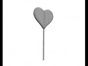 lollipop red heart candy 3D Model